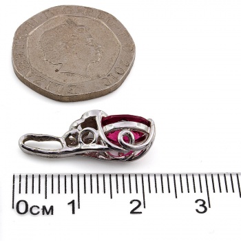 9ct White Gold Tourmaline/ Diamond Pendant